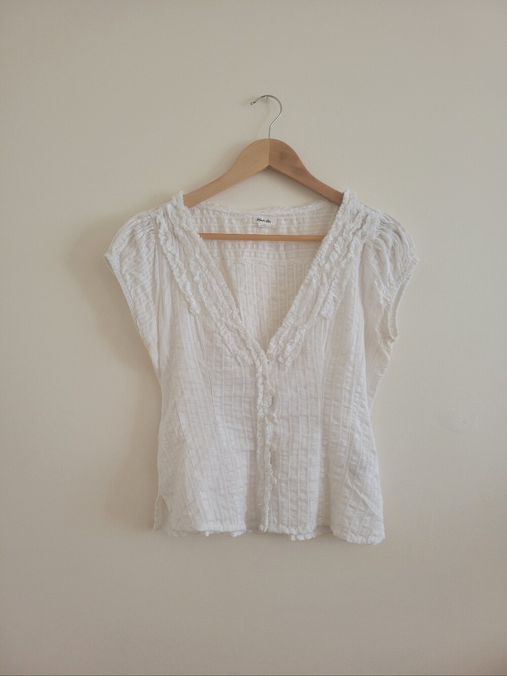 Urban Outfitter Kimchi Blue Leah Puff Sleeve Lace Blouse Top - Picture 4 of 8